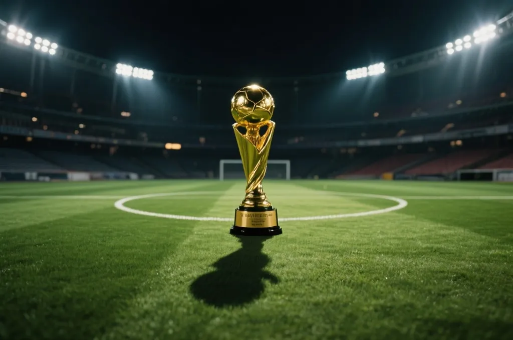 2026世界杯冠军奖杯与数据分析概念图